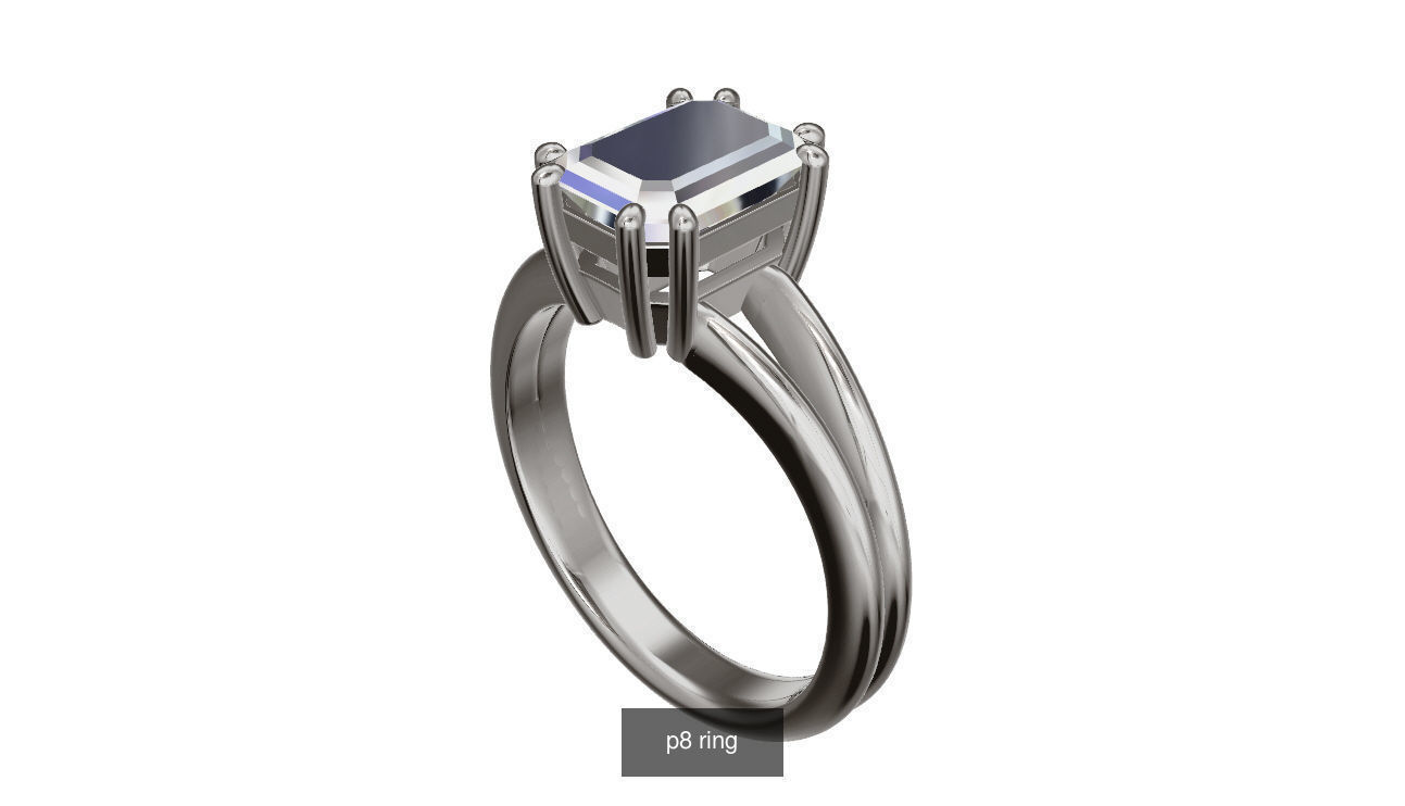 solitare engagement ring 3D Model Collection_1