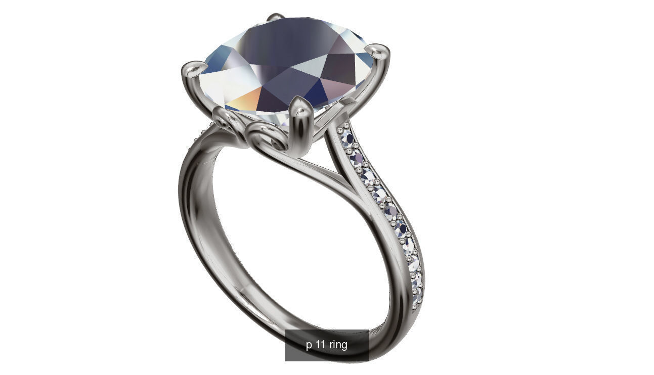 solitare engagement ring 3D Model Collection_3