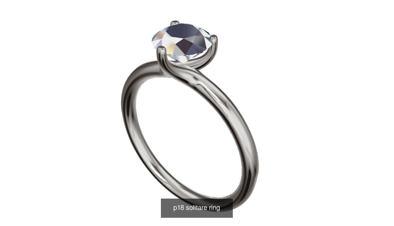 solitare engagement ring 3D Model Collection_10