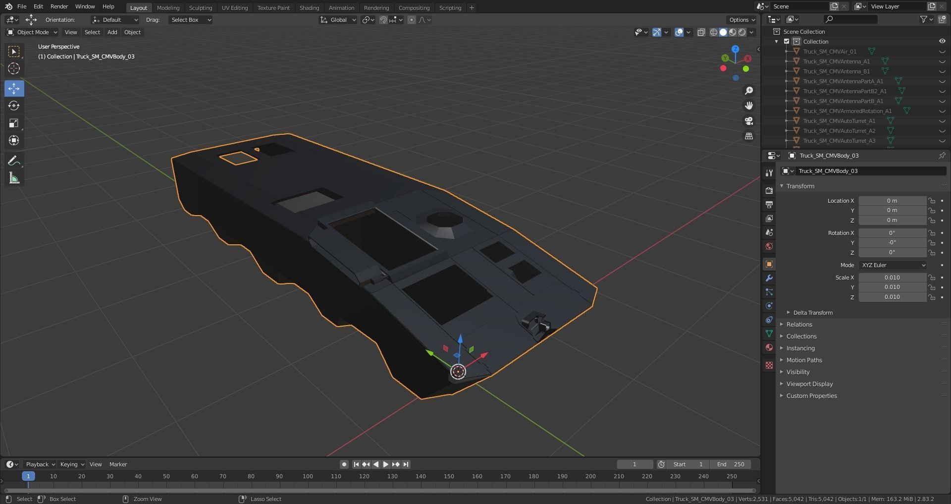 Custom Military Vehicles - Truck Armored - Part C - 3 Vehicles Low-poly 3D model_18
