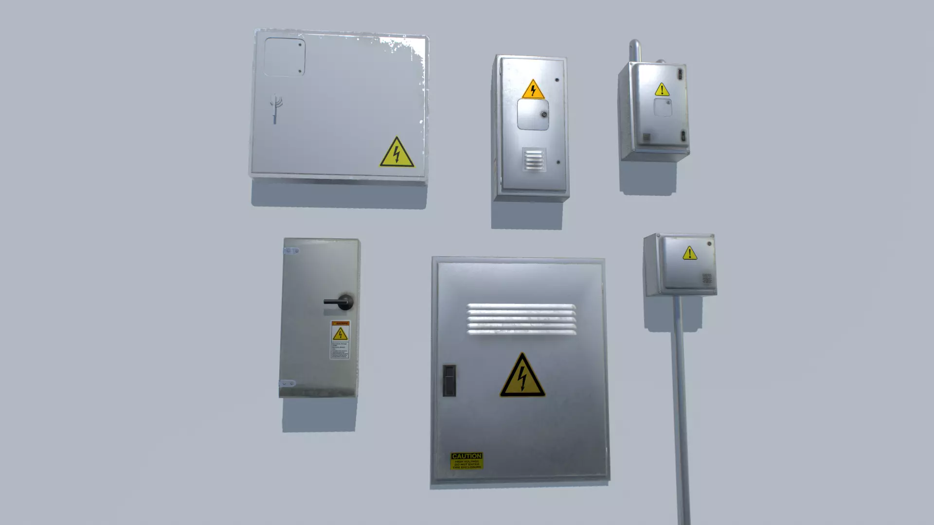 Electrical Box Pack 1 Low-poly 3D model_0
