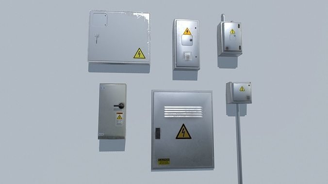 Electrical Box Pack 1 Low-poly 3D model