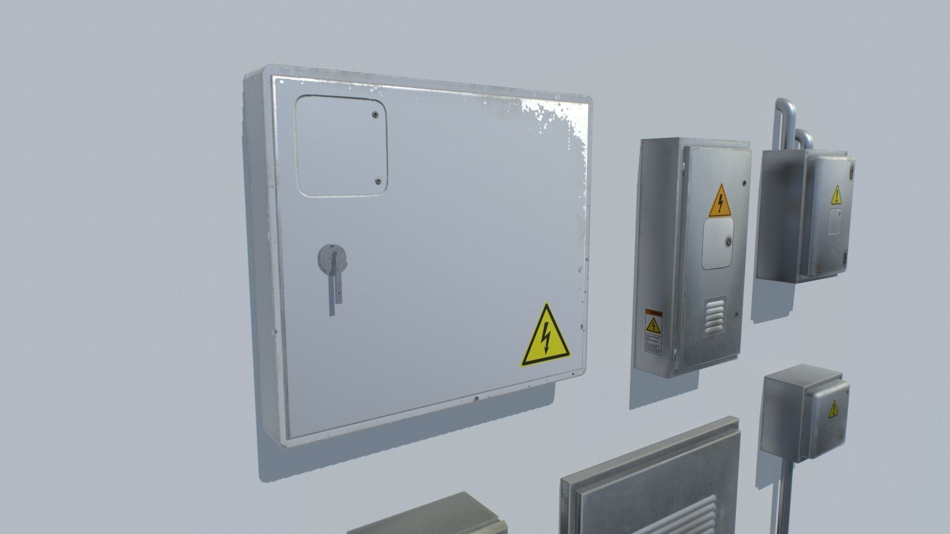 Electrical Box Pack 1 Low-poly 3D model_3