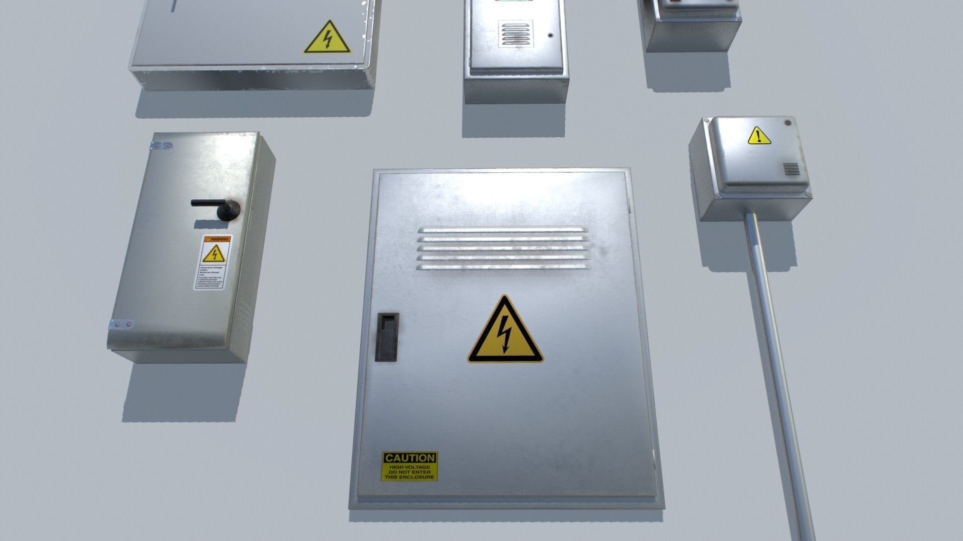 Electrical Box Pack 1 Low-poly 3D model_6