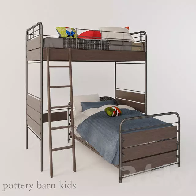 Bunkbed pottery barn kids bunk bed Free 3D model
