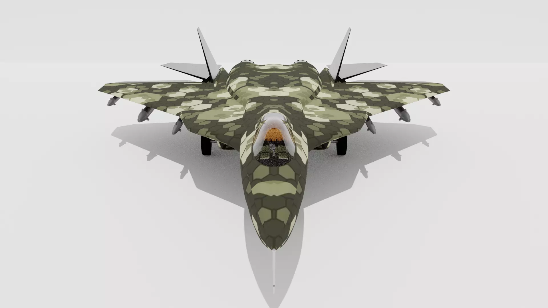 Sukhio Su-57 Free low-poly 3D model
