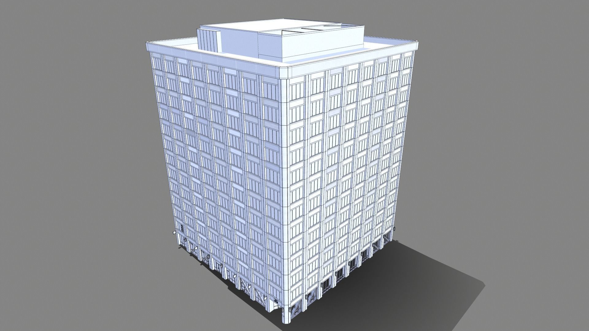 180 Howard Street Building San Francisco Low-poly 3D model_9