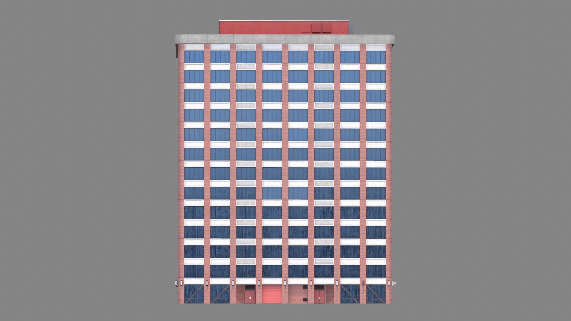 180 Howard Street Building San Francisco Low-poly 3D model_8