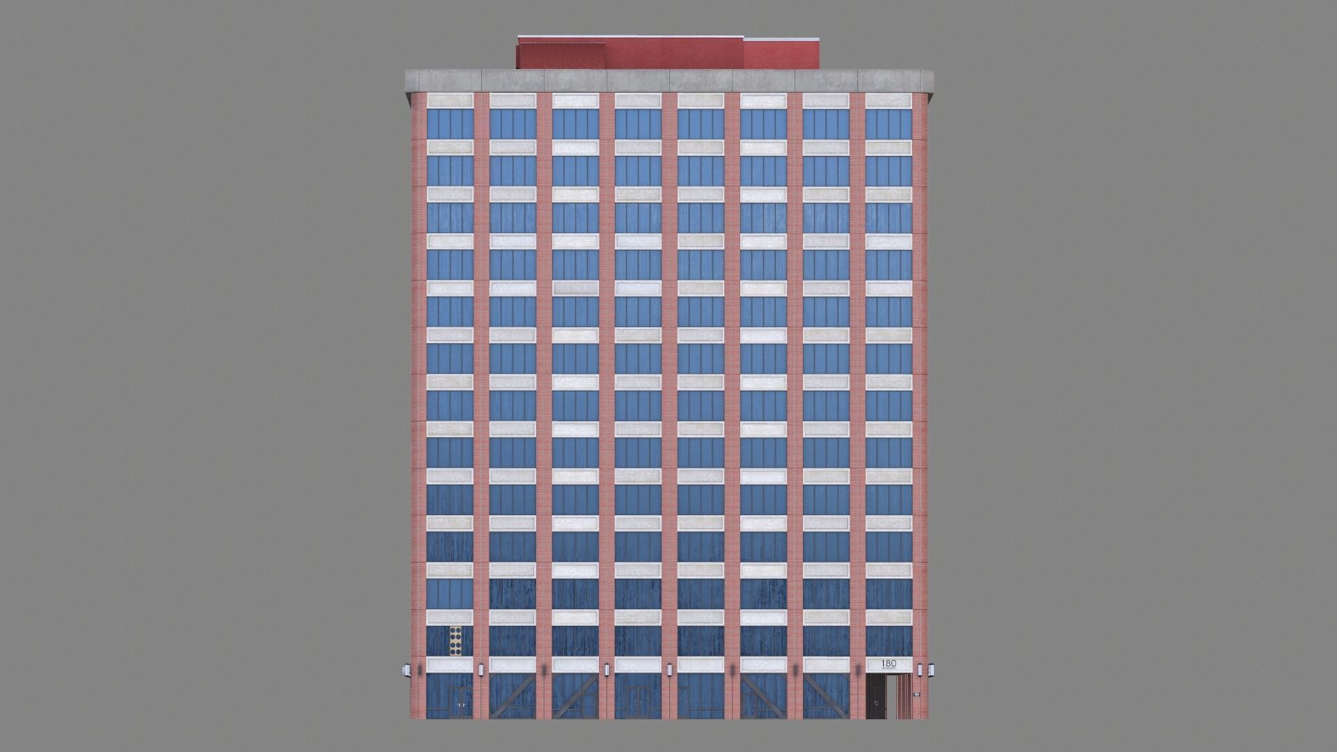 180 Howard Street Building San Francisco Low-poly 3D model_6