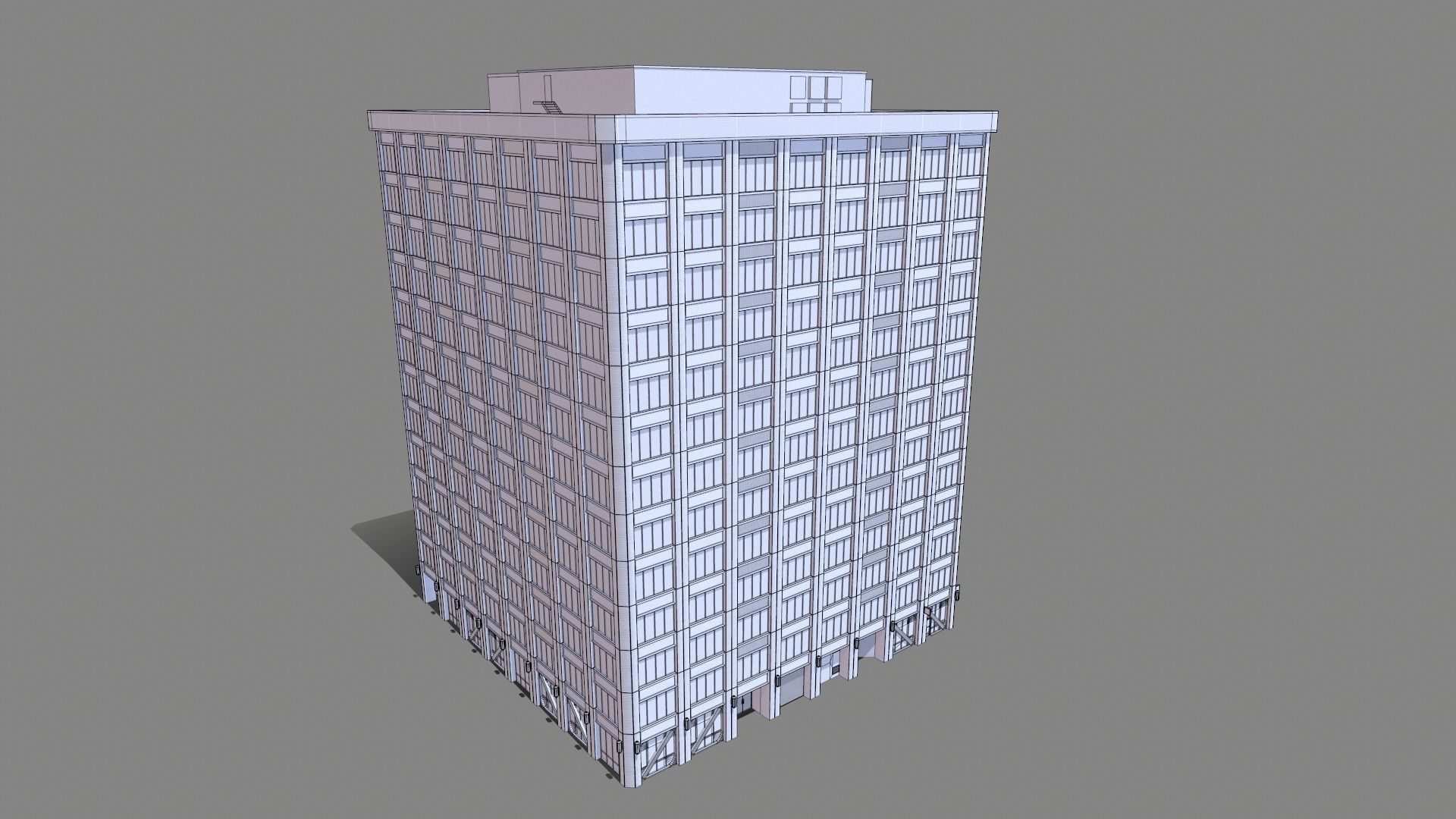 180 Howard Street Building San Francisco Low-poly 3D model_10