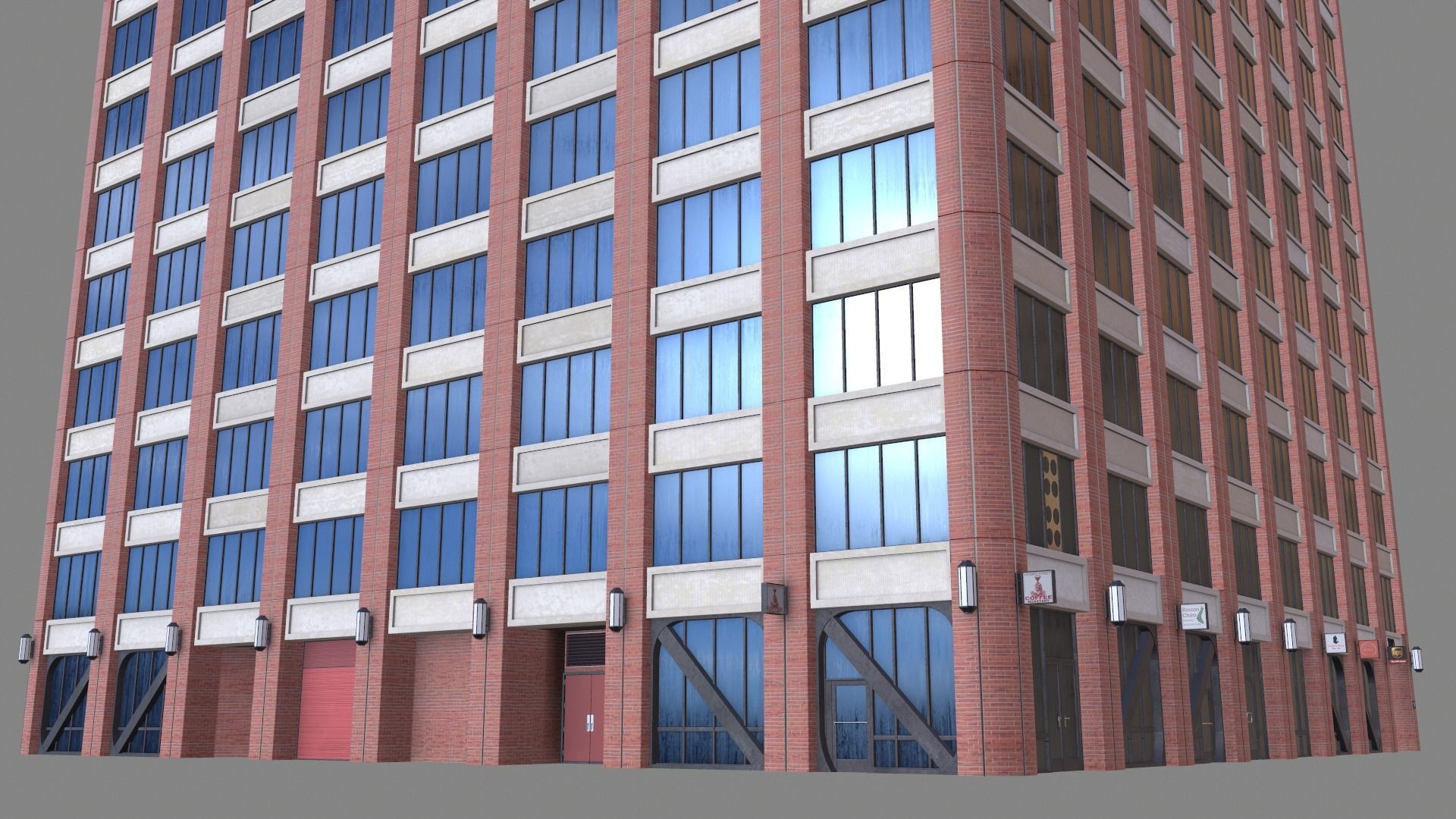 180 Howard Street Building San Francisco Low-poly 3D model_4