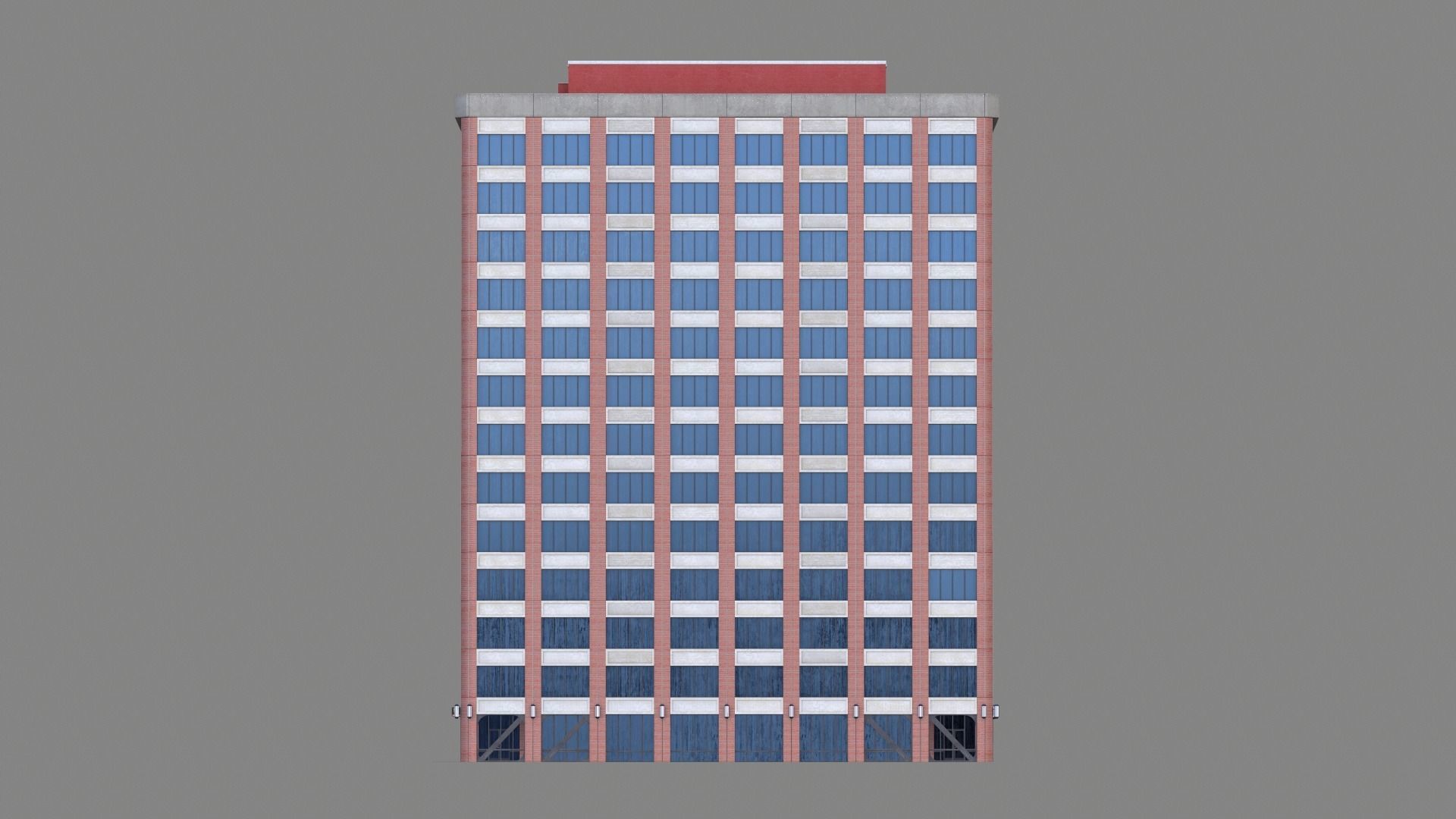 180 Howard Street Building San Francisco Low-poly 3D model_5