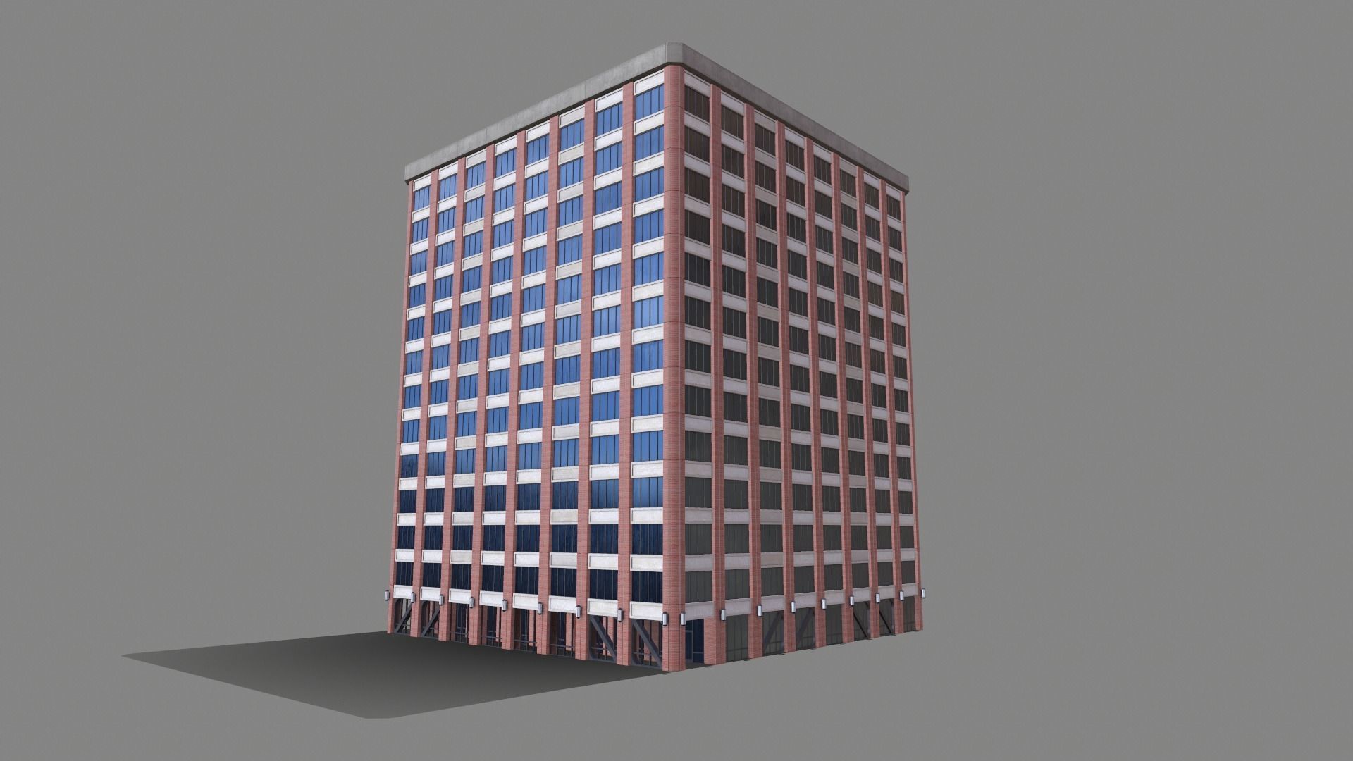 180 Howard Street Building San Francisco Low-poly 3D model_2