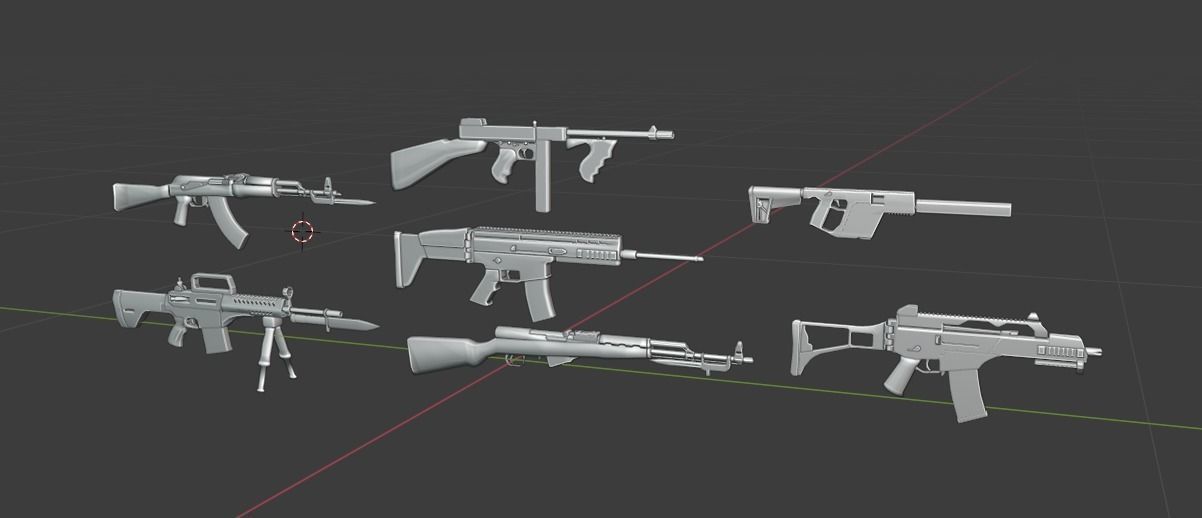 Low poly military weapon asset 3D Model Collection_12
