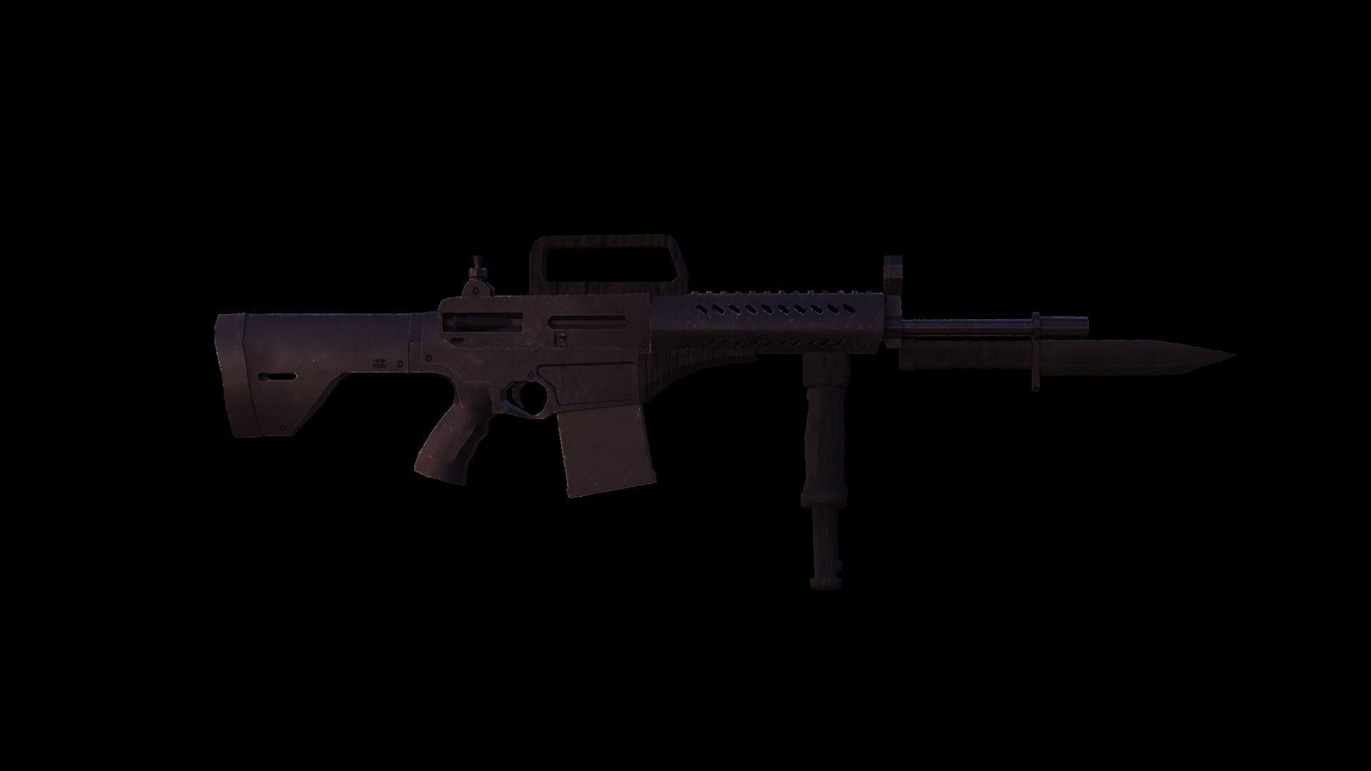 Low poly military weapon asset 3D Model Collection_10