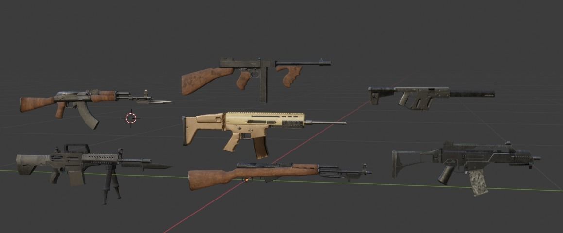 Low poly military weapon asset 3D Model Collection_13