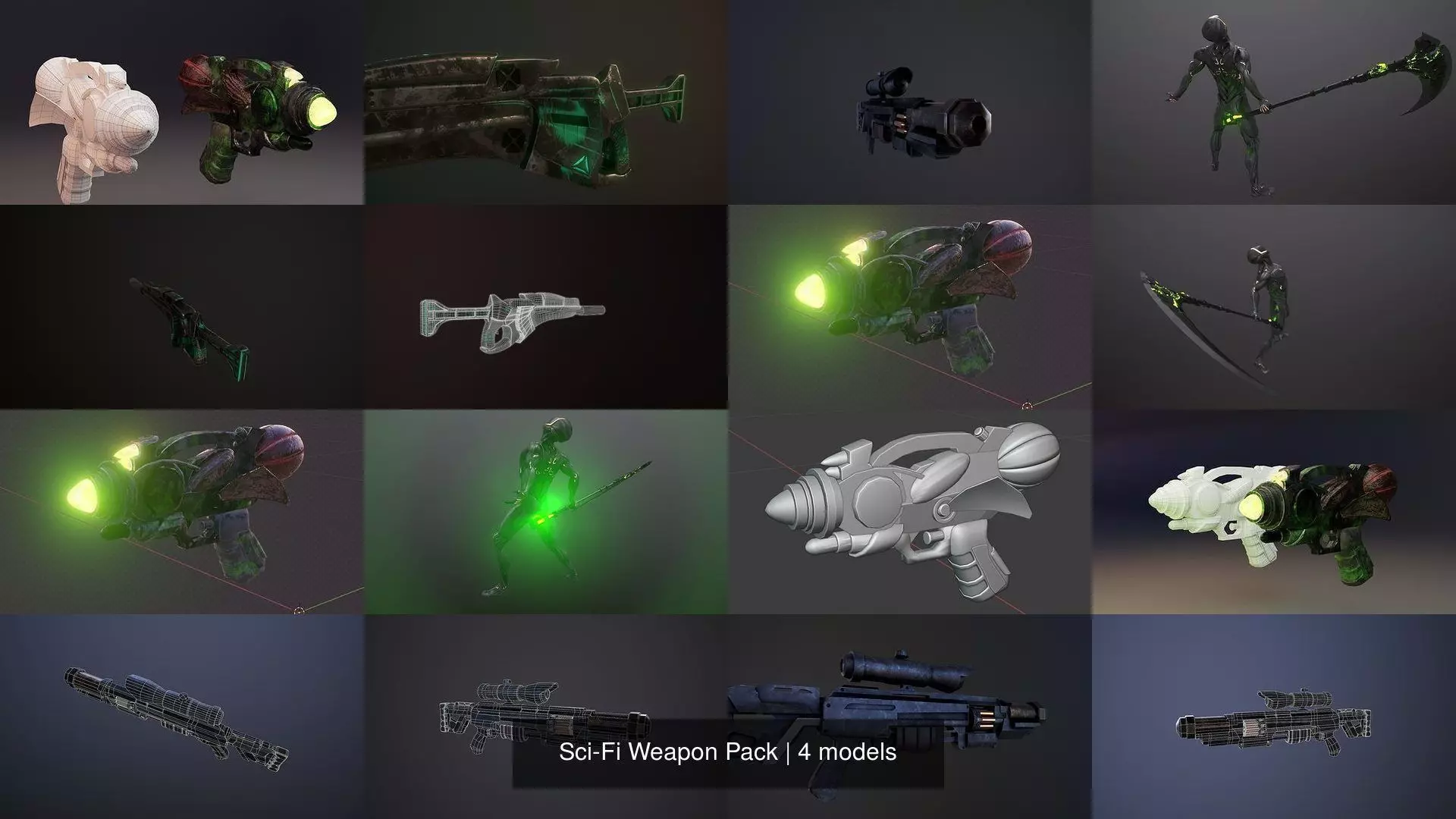 Sci-Fi Weapon Pack 3D Model Collection_0