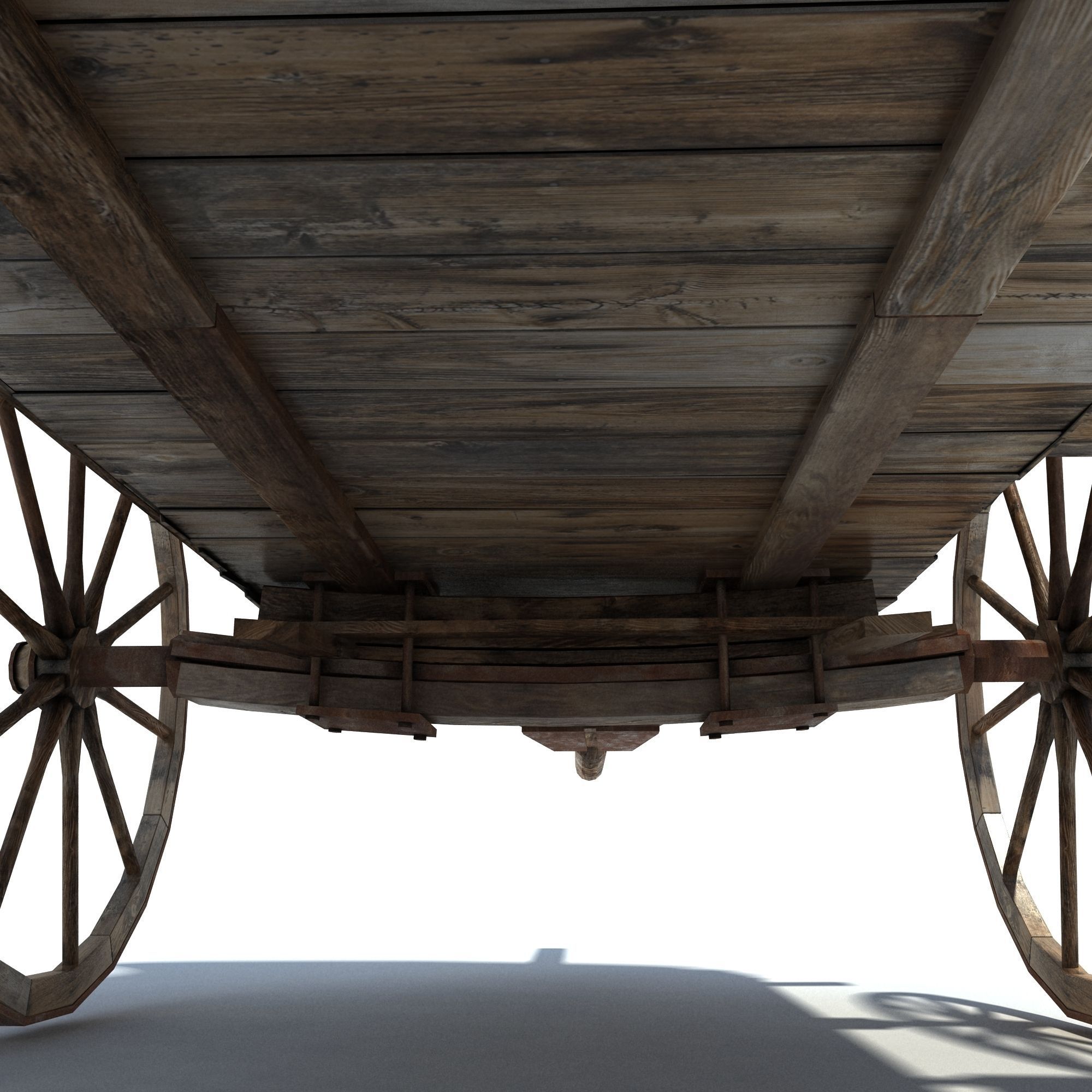 Low Poly Wild West Vagon Low-poly 3D model_7