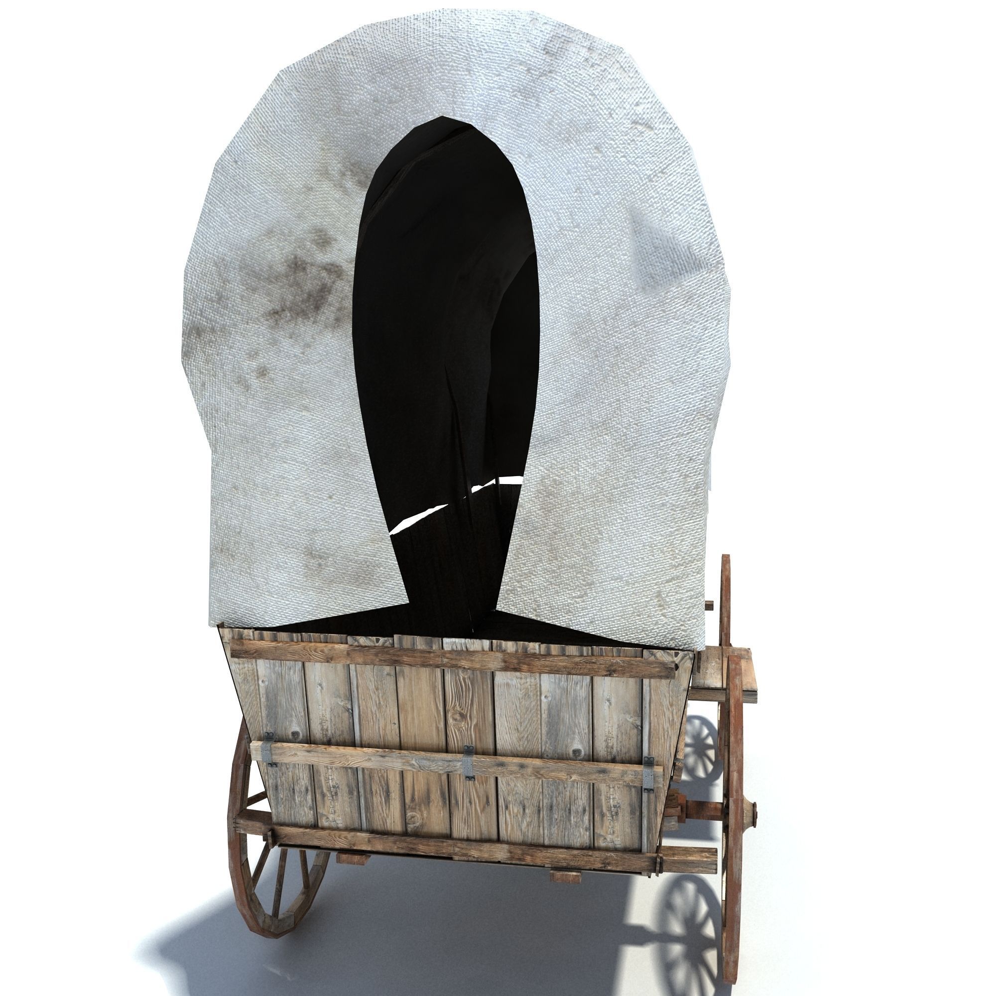 Low Poly Wild West Vagon Low-poly 3D model_3