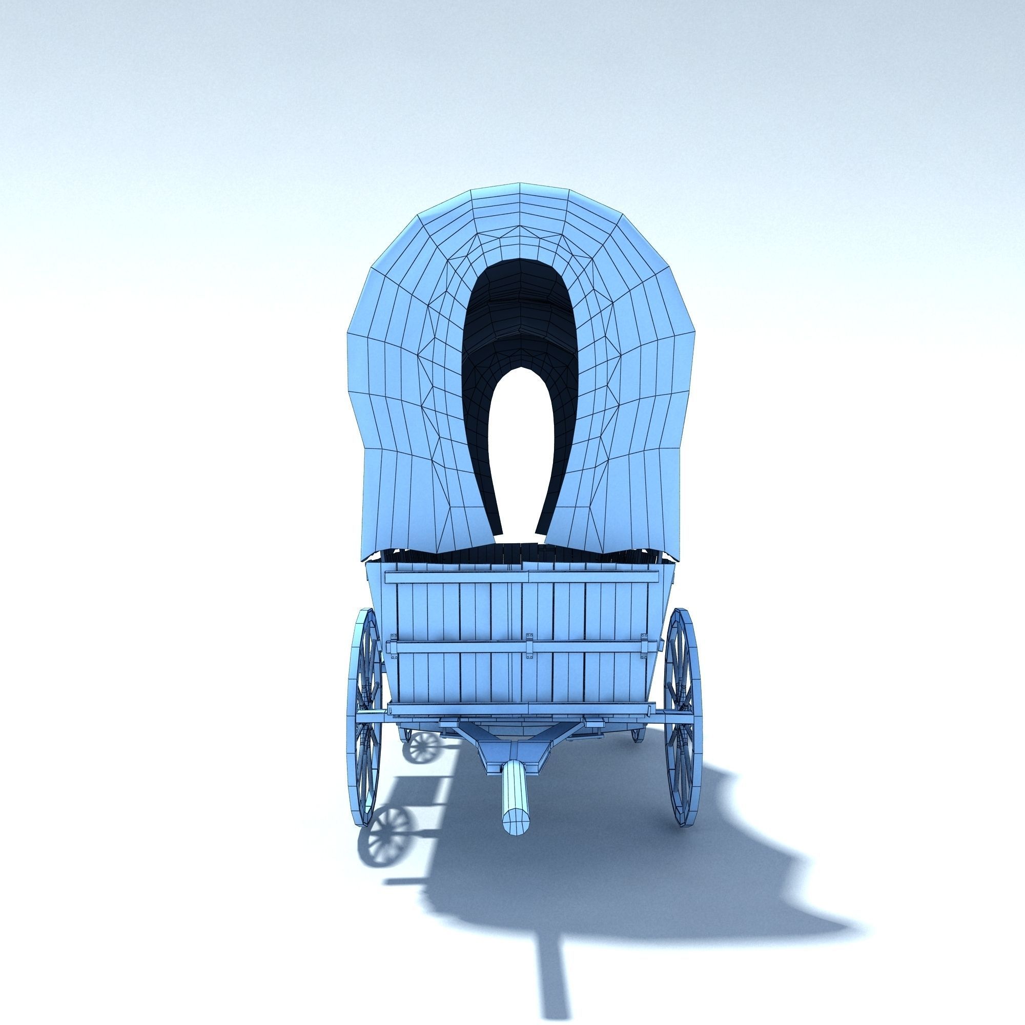 Low Poly Wild West Vagon Low-poly 3D model_13