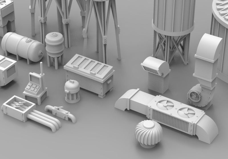Infrastructure and Objectives Pack 01 3D print model_13