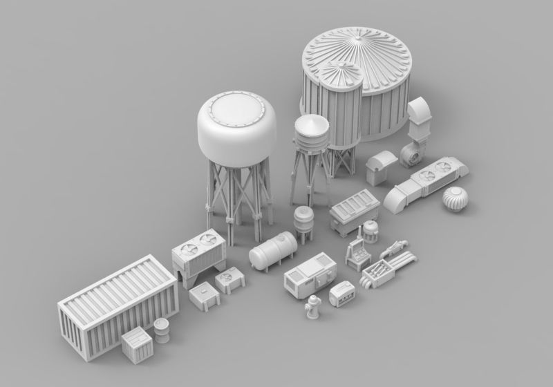 Infrastructure and Objectives Pack 01 3D print model_2