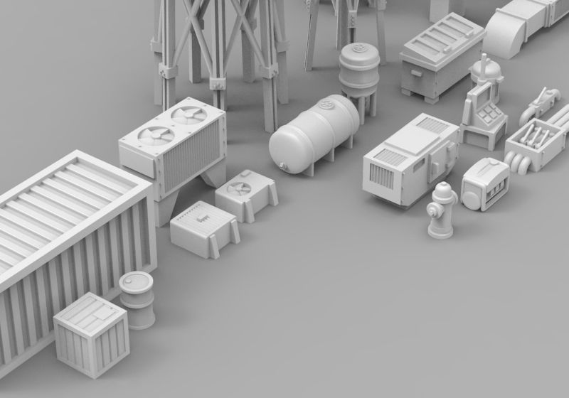 Infrastructure and Objectives Pack 01 3D print model_14