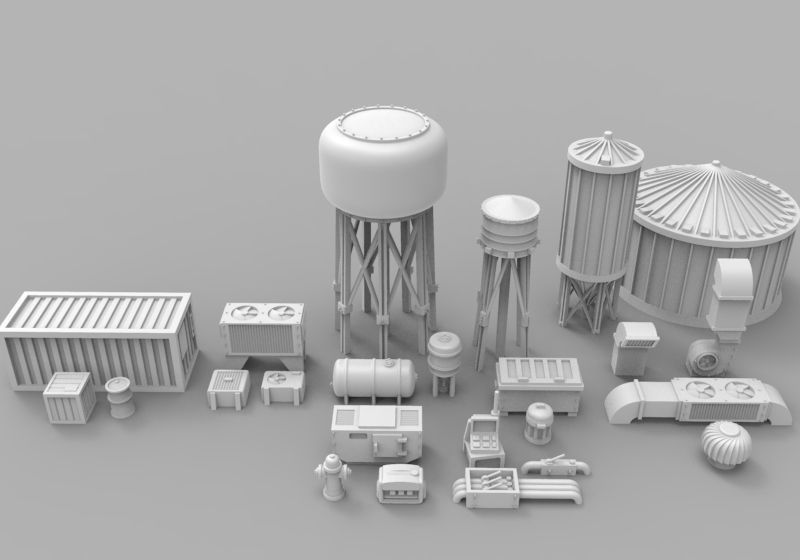 Infrastructure and Objectives Pack 01 3D print model_12