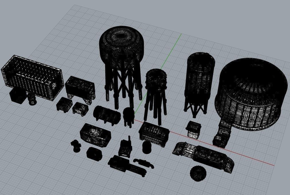 Infrastructure and Objectives Pack 01 3D print model_17