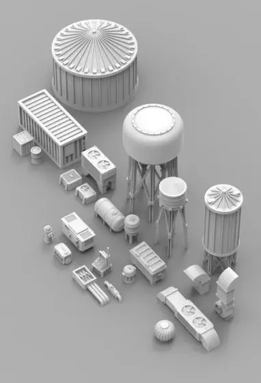 Infrastructure and Objectives Pack 01 3D print model_0