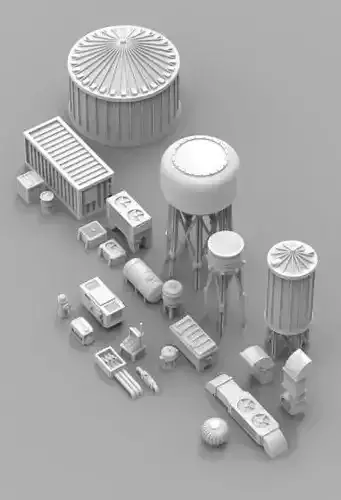 Infrastructure and Objectives Pack 01 3D print model