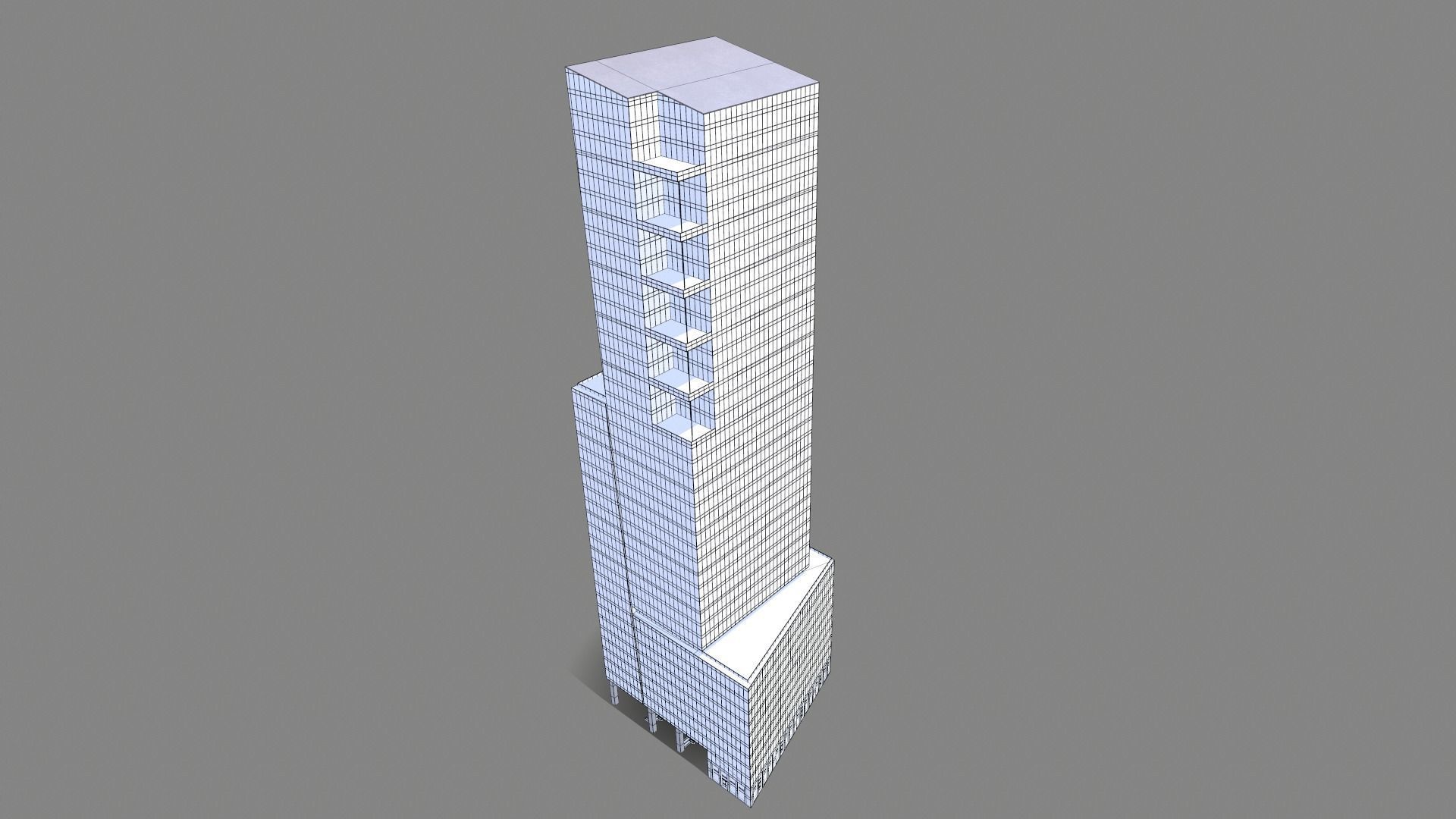 250 Howard Street Building San Francisco Low-poly 3D model_10