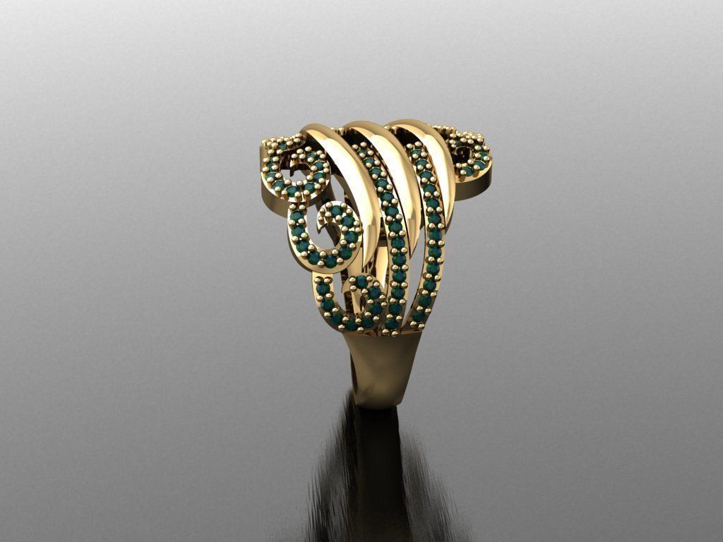 P148- Diamond ring 3D print model_3