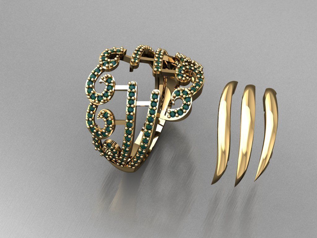 P148- Diamond ring 3D print model_4