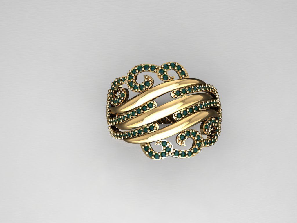 P148- Diamond ring 3D print model_2