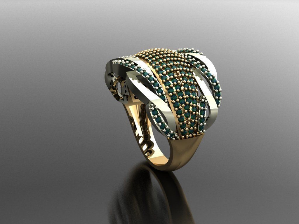 P149- Diamond ring 3D print model_3