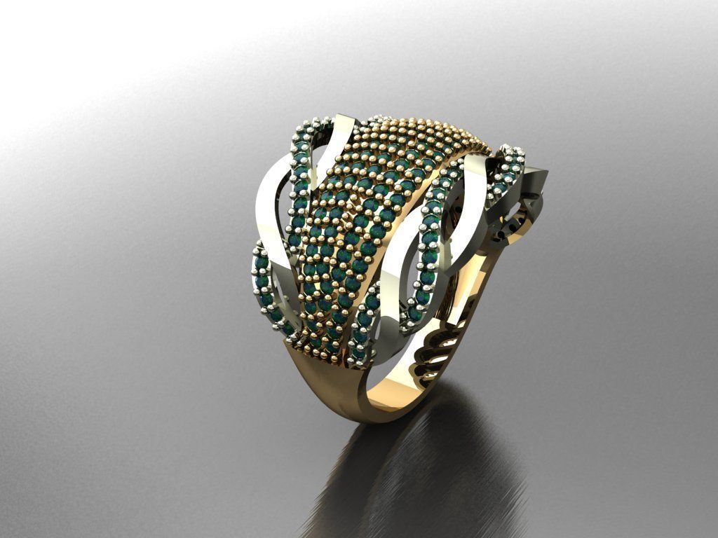 P149- Diamond ring 3D print model_2