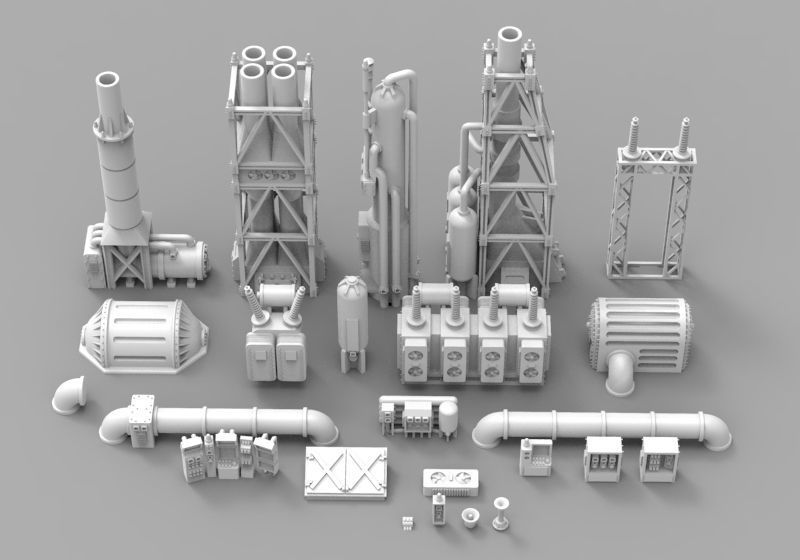 Infrastructure and Objectives Pack 02 3D print model_1