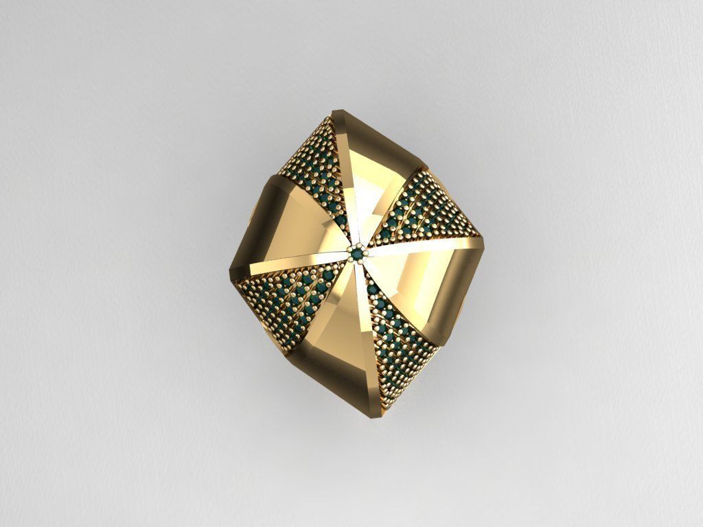 P153- Diamond ring 3D print model_3