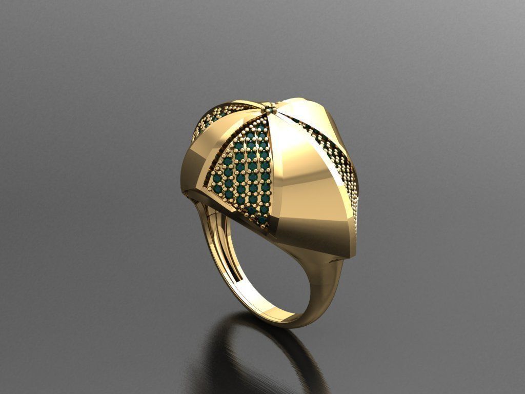 P153- Diamond ring 3D print model_2