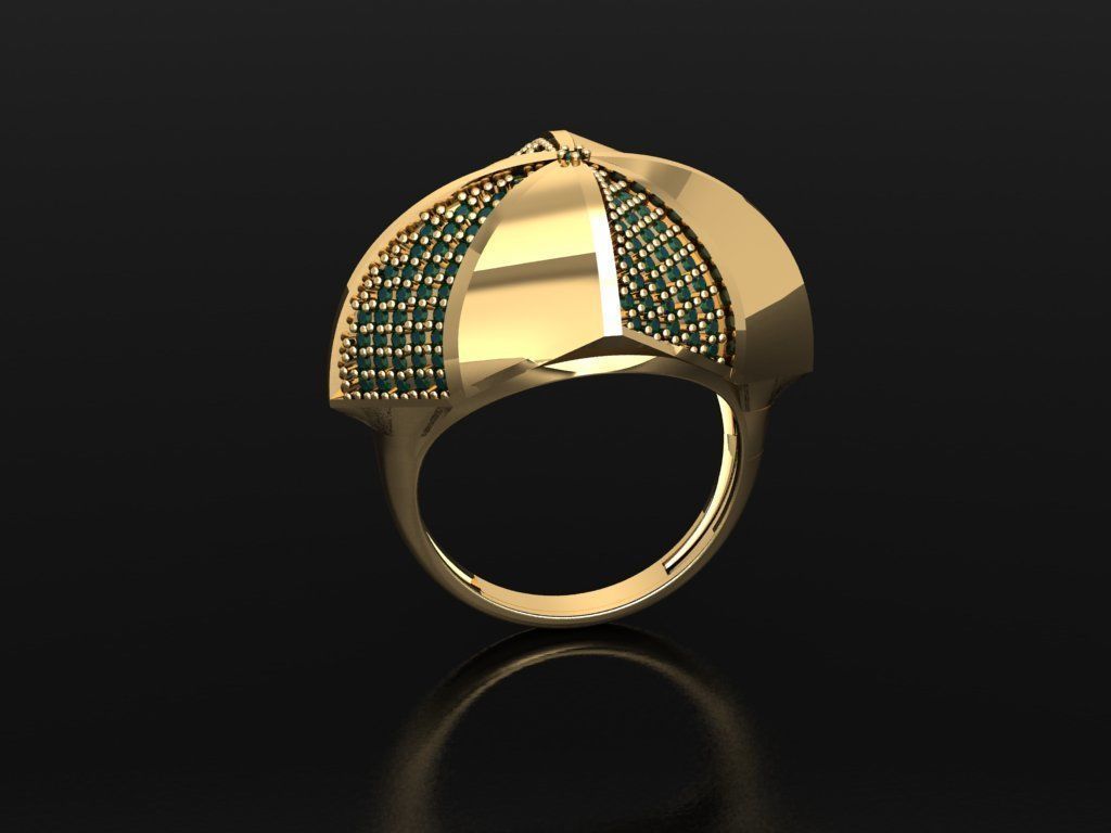 P153- Diamond ring 3D print model_4