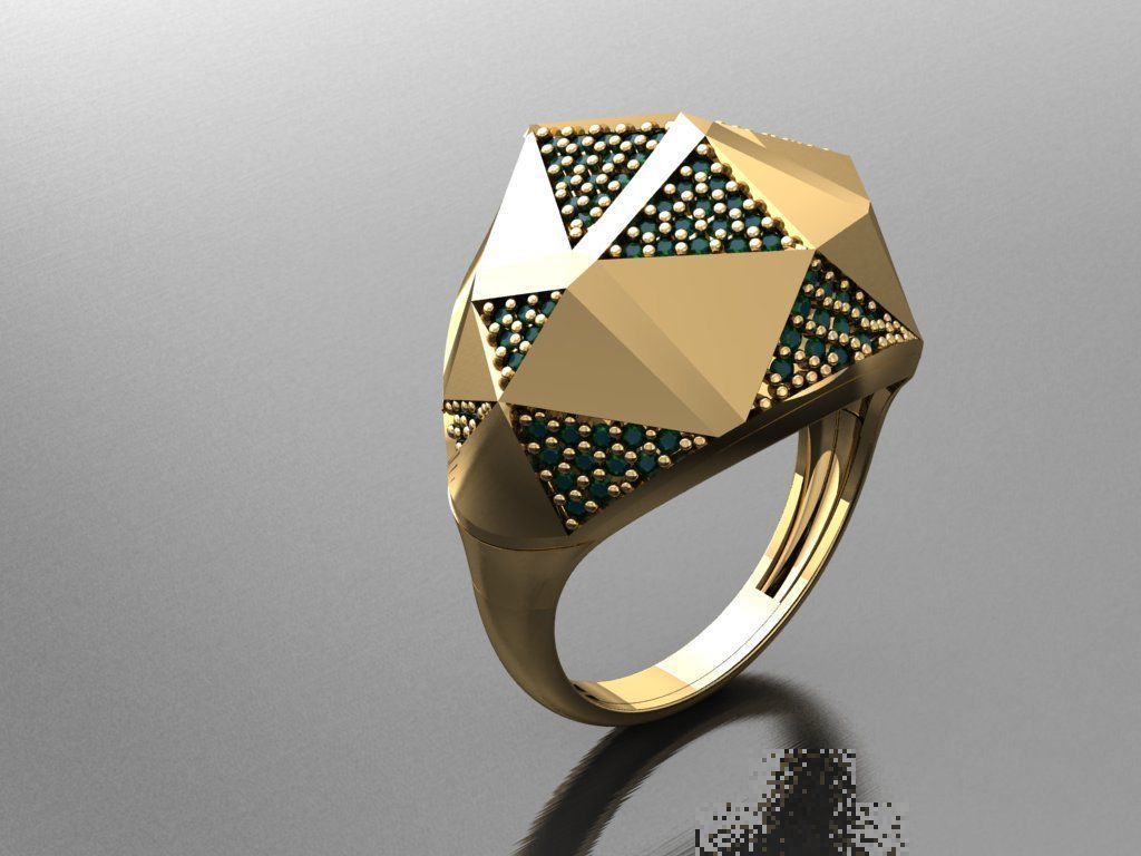 P154- Diamond ring 3D print model_1