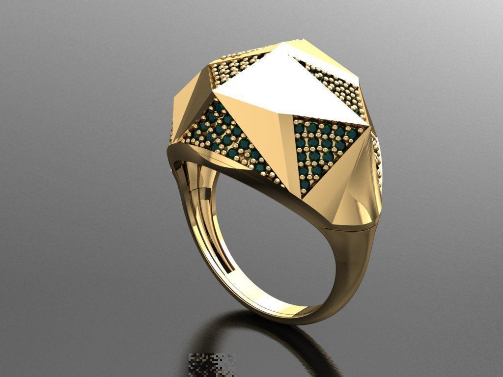 P154- Diamond ring 3D print model_2