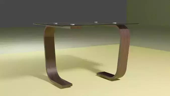 Curve Legs GlassTop Cofee Table 3D model