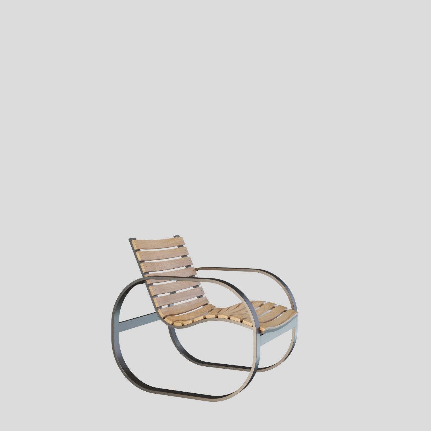 Parc rocking chair 3D model_7