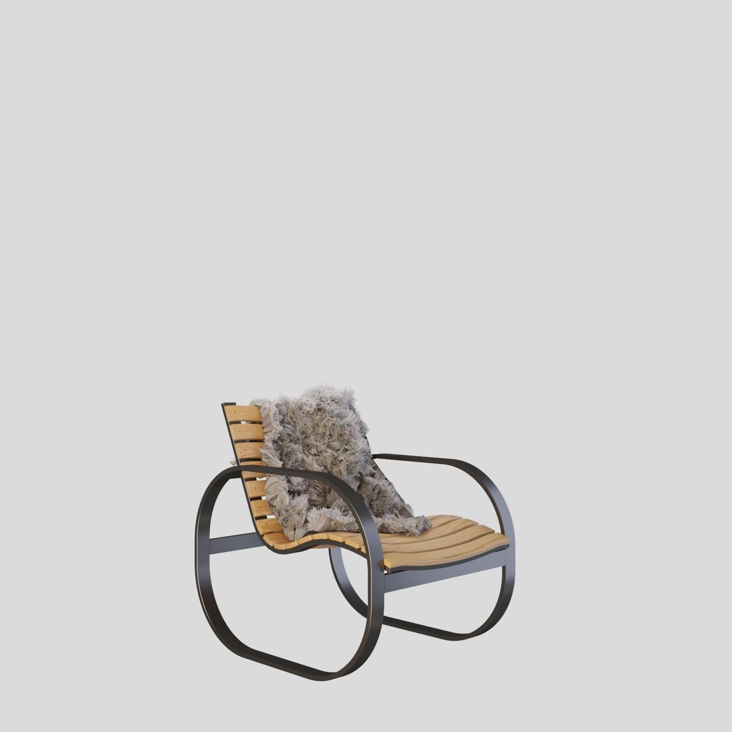 Parc rocking chair 3D model_3