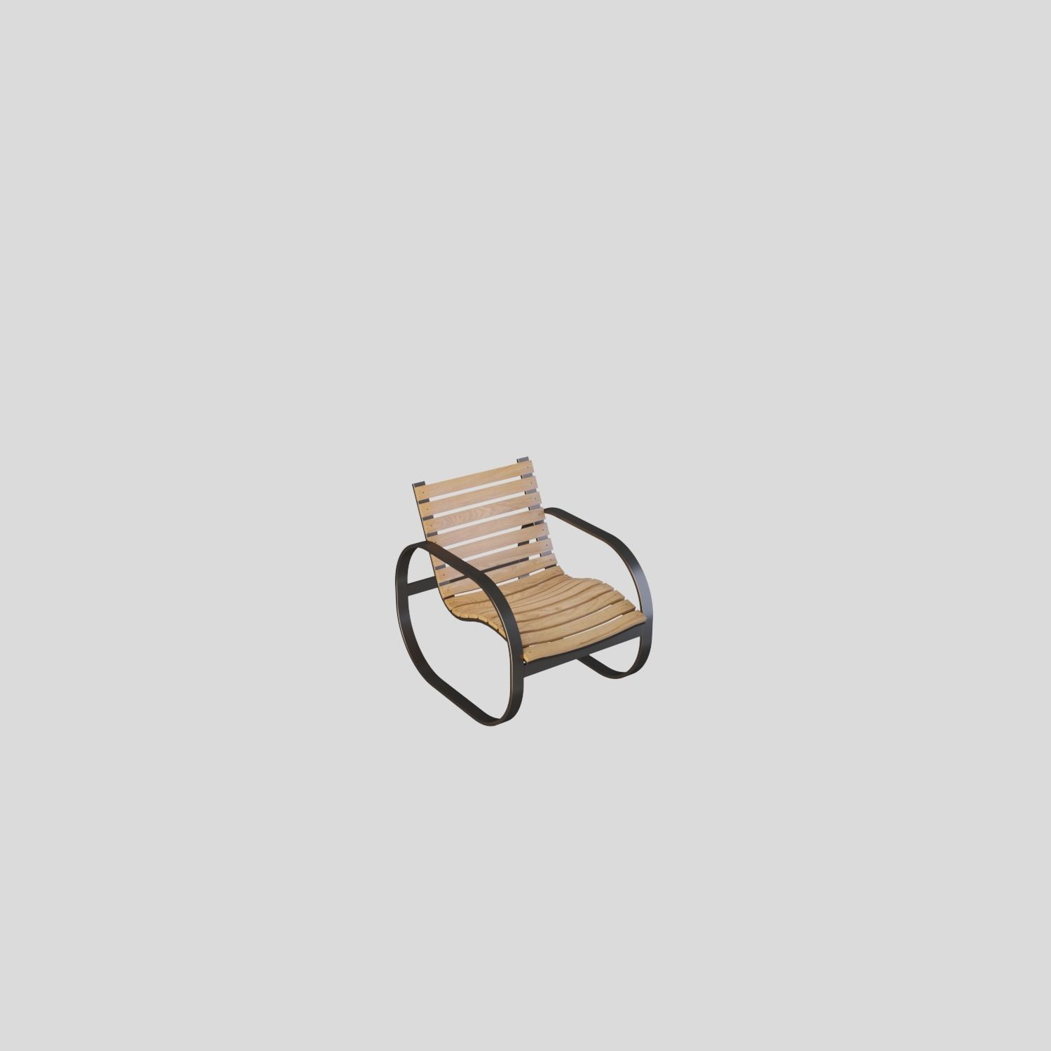Parc rocking chair 3D model_5