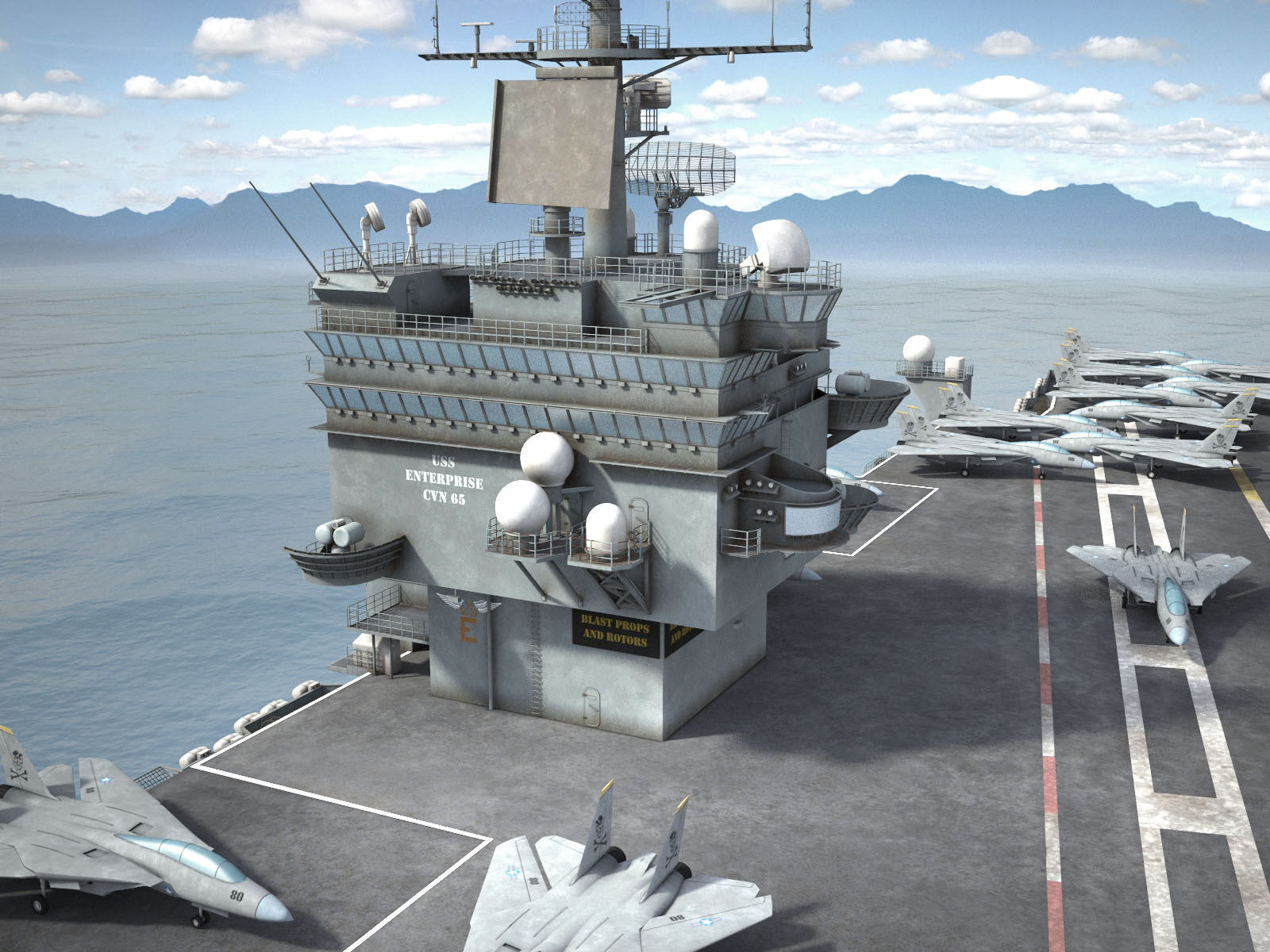 USS Enterprise CVN-65 Carrier HD 3D model_7