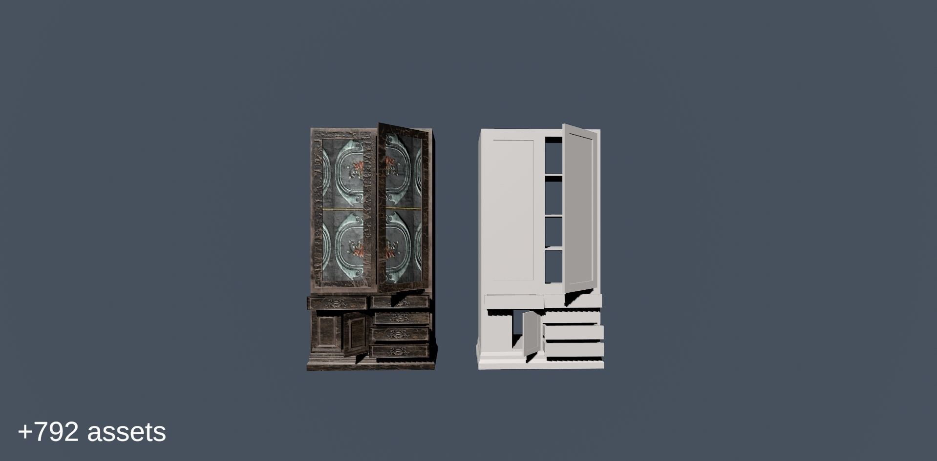 Decorations city assets for game Low-poly 3D model_7