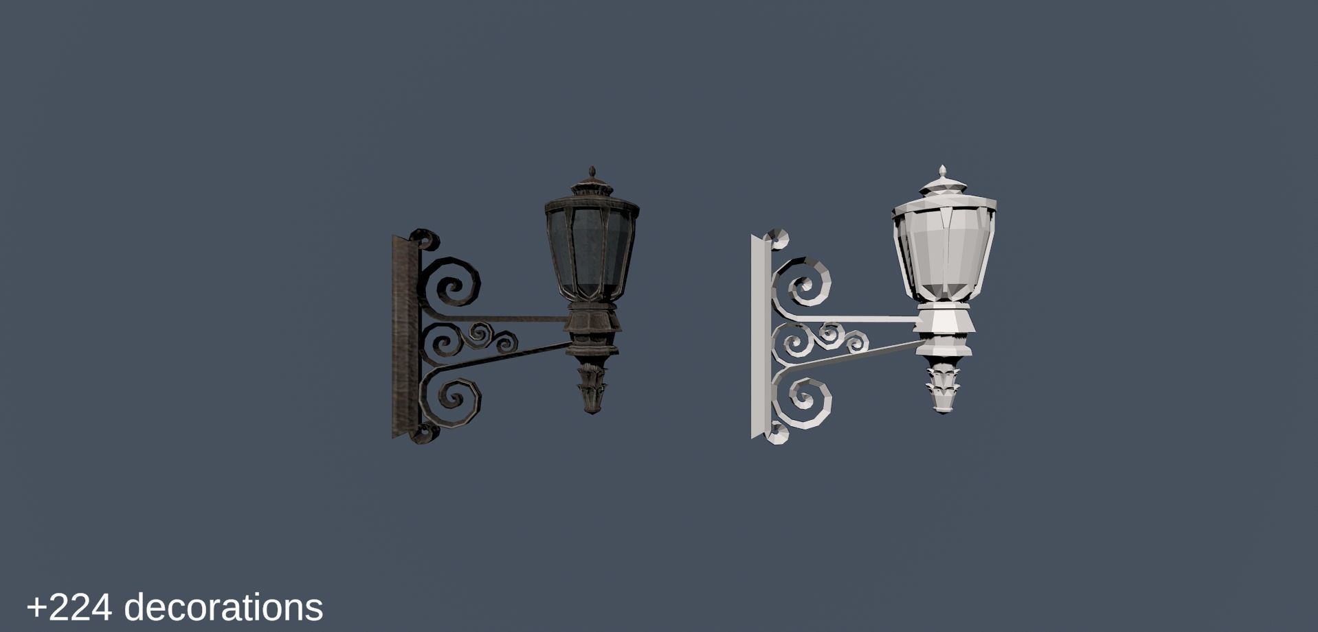 Decorations city assets for game Low-poly 3D model_6